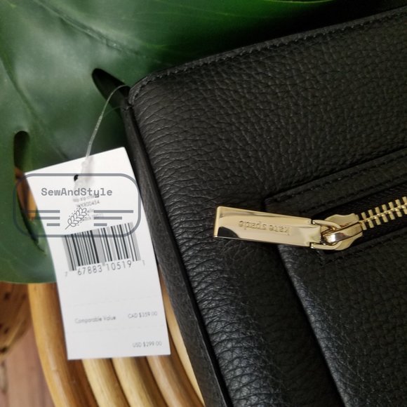 NWT New York Leila Leather Top Zip Crossbody color: black - Picture 10 of 15